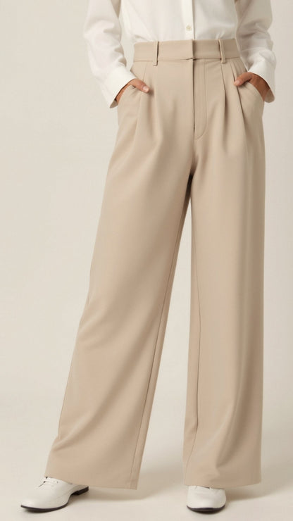 Women's Wide Leg High Waist Pants Pleated Front