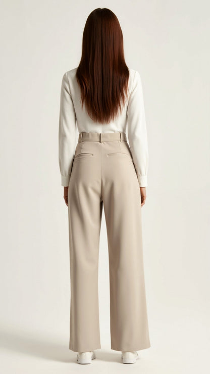 Women's Wide Leg High Waist Pants Pleated Front