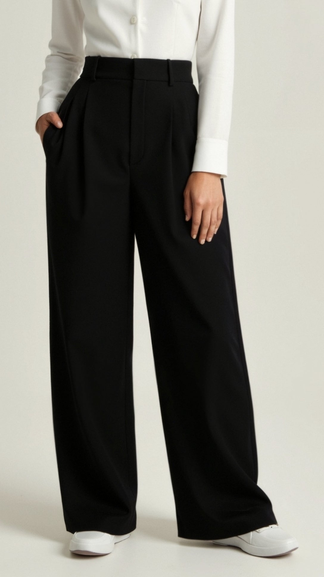Women's Wide Leg High Waist Pants Pleated Front