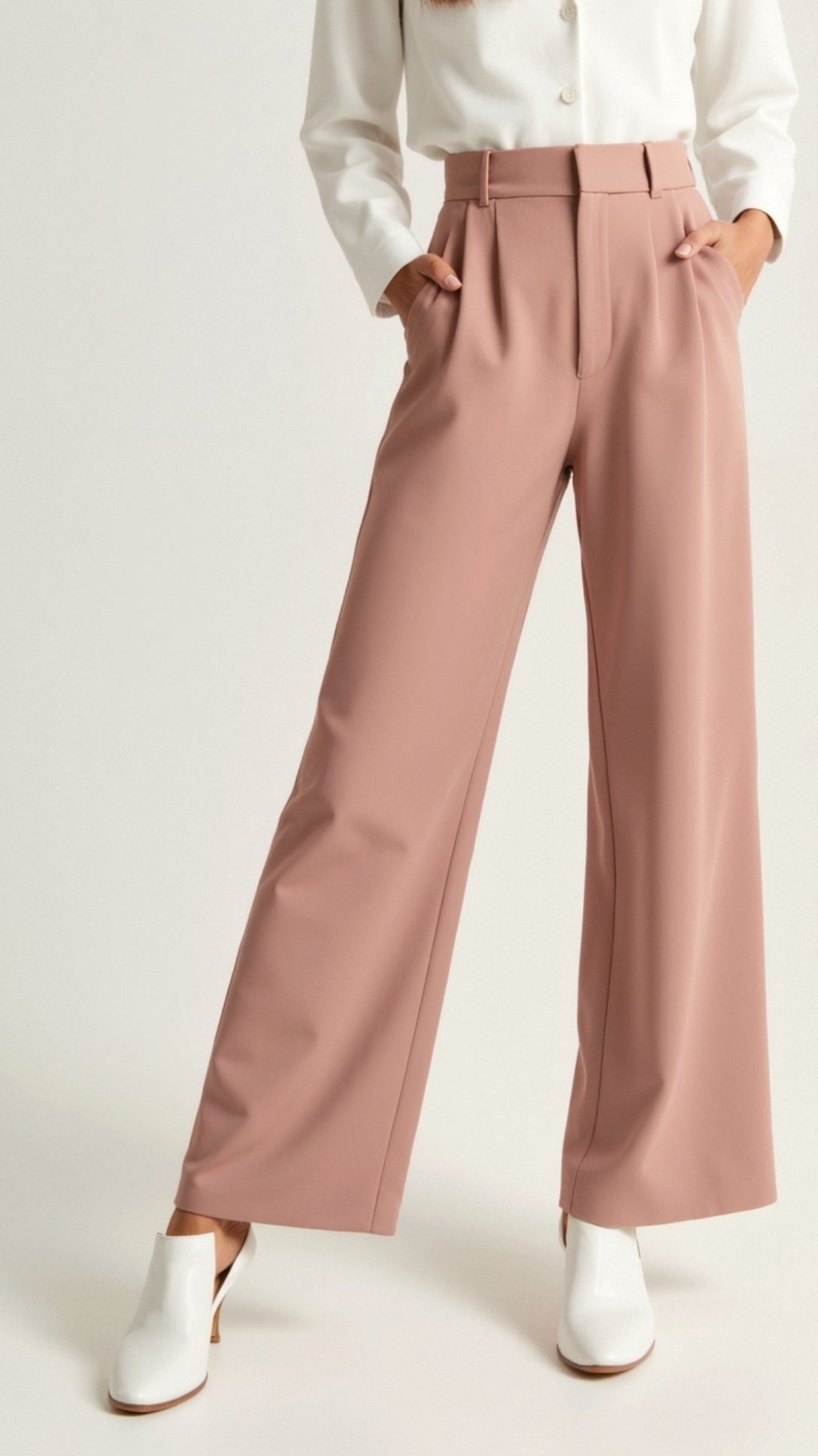 Women's Wide Leg High Waist Pants Pleated Front