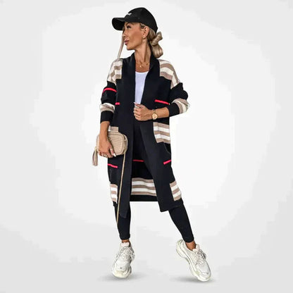 Women's Long Striped Cardigan Comfortable