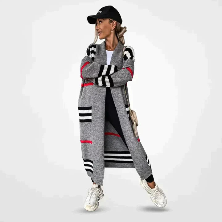 Women's Long Striped Cardigan Comfortable