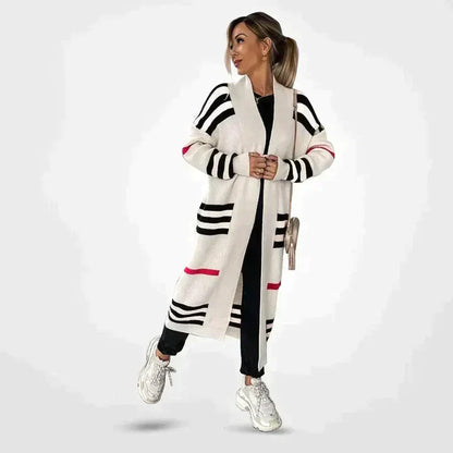 Women's Long Striped Cardigan Comfortable