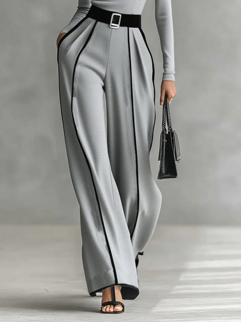 Women's High-Neck And Wide Leg Pants Set