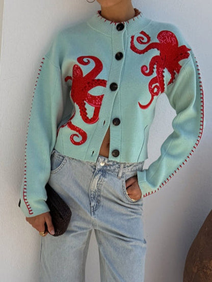 Women's Cardigan Applique Design