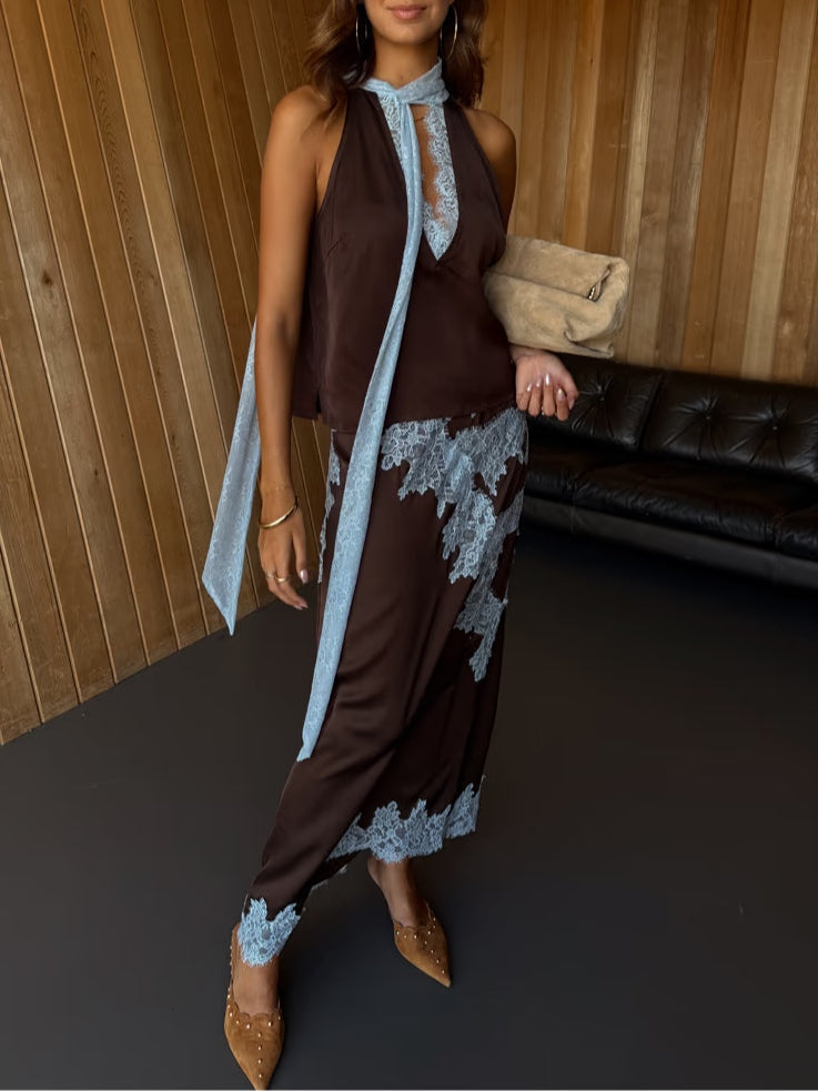 Women's Halter Maxi Set Two-Piece