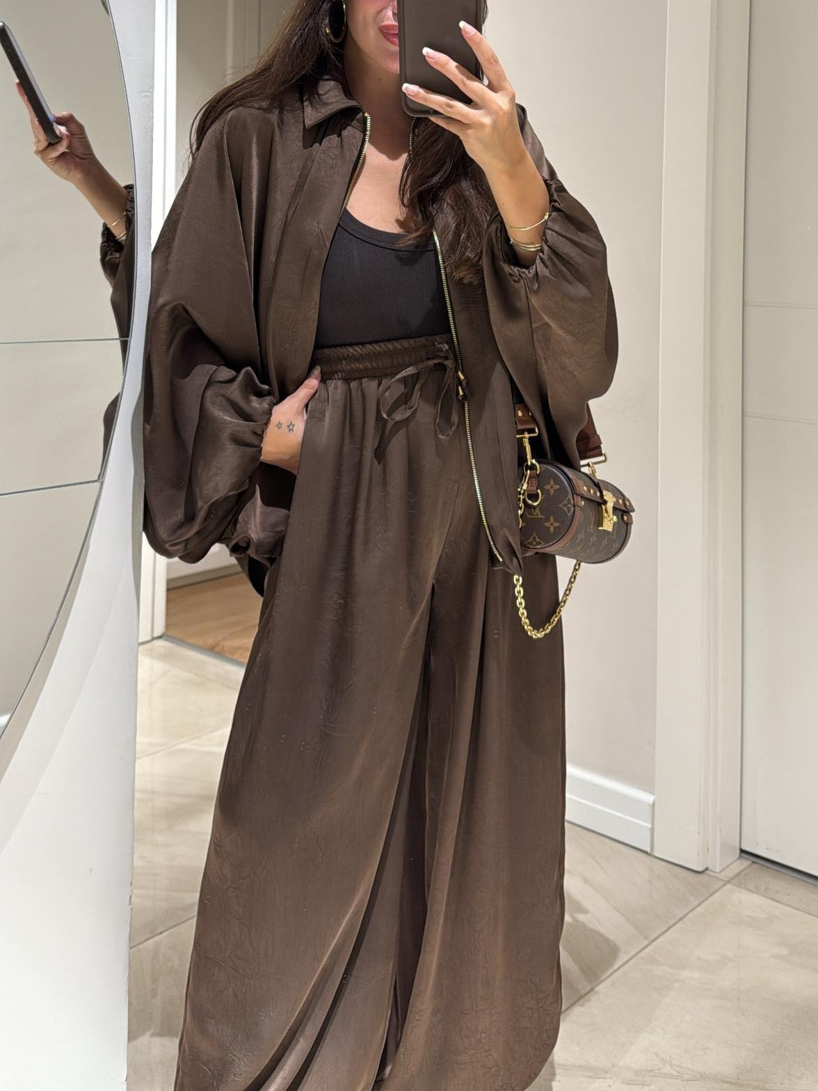 Women's Draped And Palazzo Pants Set