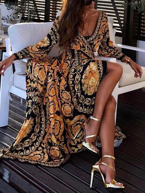 Women's Bohemian Maxi Dress Flowy