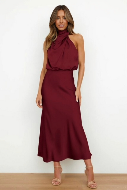 Women's Halter Neck Maxi Evening Dress