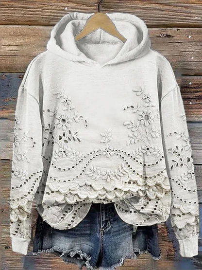 Women's Embroidered Long Sleeve Hoodie