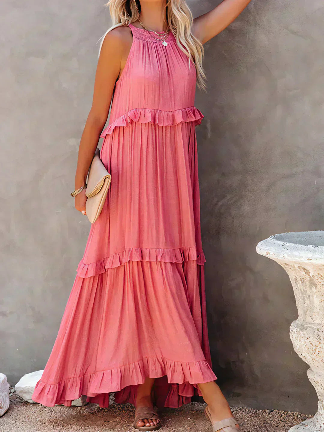 Women's Maxi Dress Ruffle Detailing