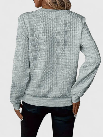 Women's Cable Knit Sweater Zip Front