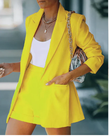 Womens Short Blazer Suit Set