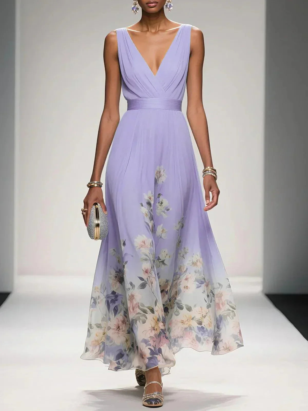 Beautiful Floral Long Sundress for Women