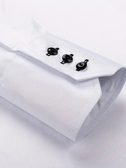 Charles Men's Formal Dress Shirt Button Front