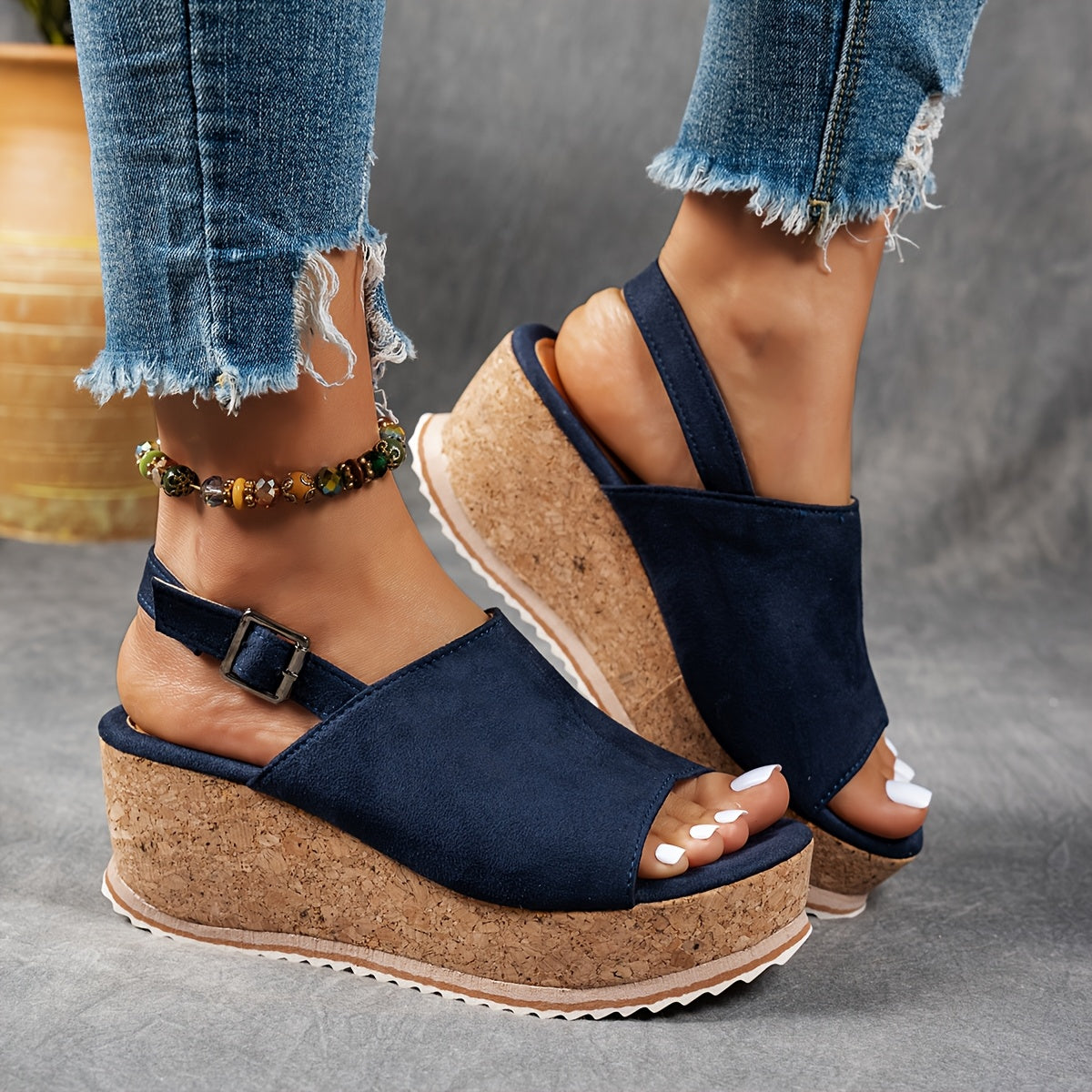 Women's Adjustable Buckle Platform Sandals
