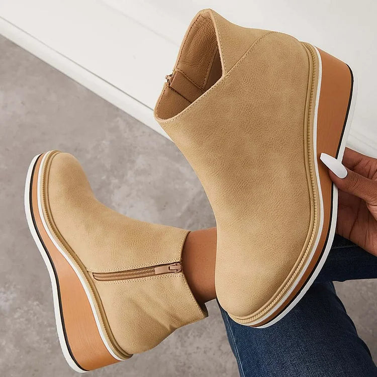 Women's Ankle Boots Side Zipper Style