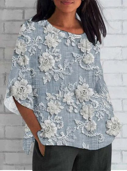 Women's Embroidered Floral Blouse