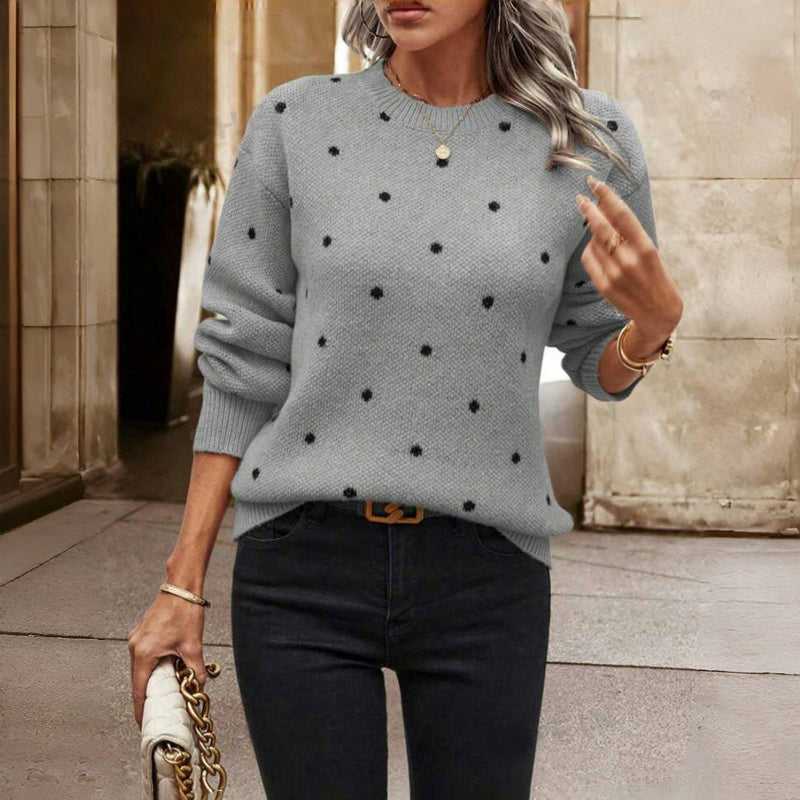 Women's Dotted Round Neck Sweater
