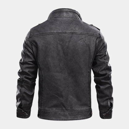 Classic Lincoln Genuine Leather Biker Jacket