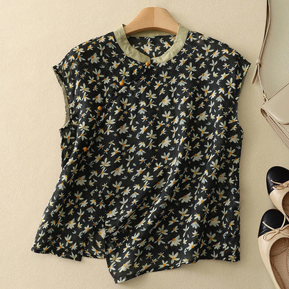 Image of Abigail | Women's Sleeveless Floral Print Blouse