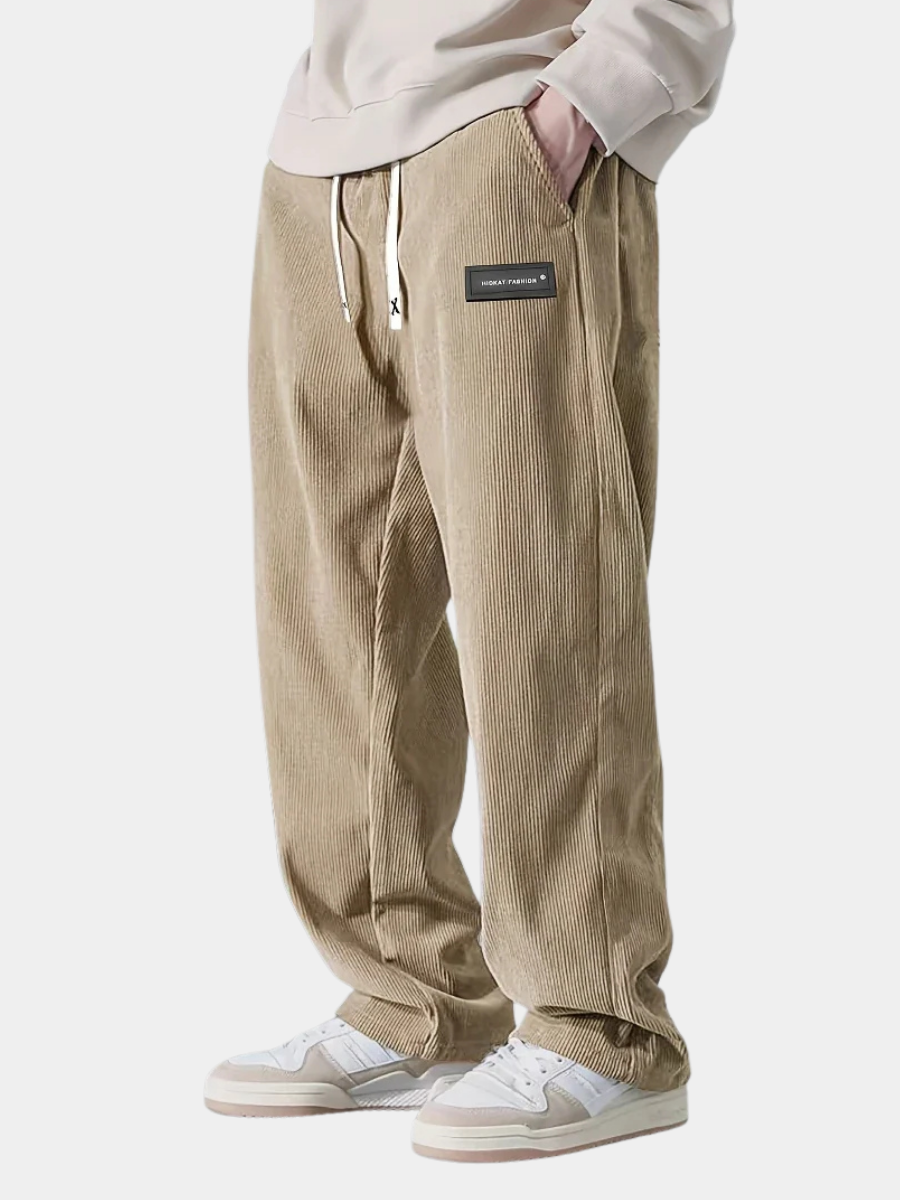Men's Wide Leg Lounge Pants Ribbed Texture - VibreMode