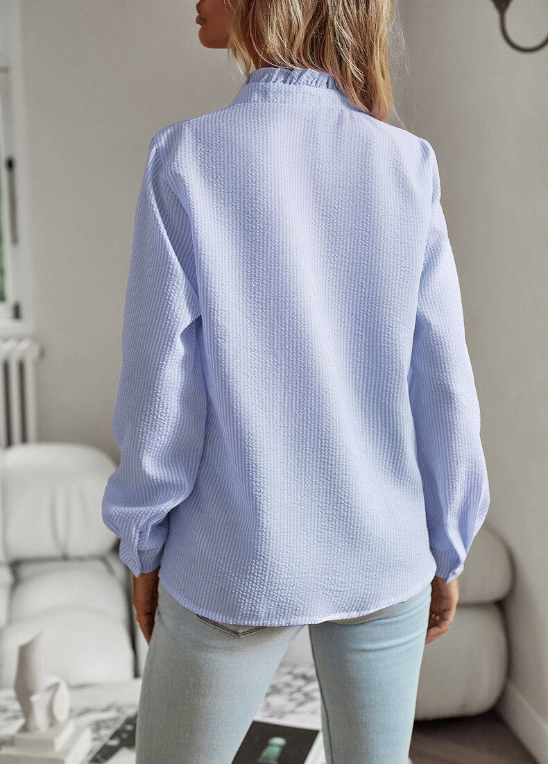 Image of Adeline | Women's Long Sleeve Ruffle Blouse