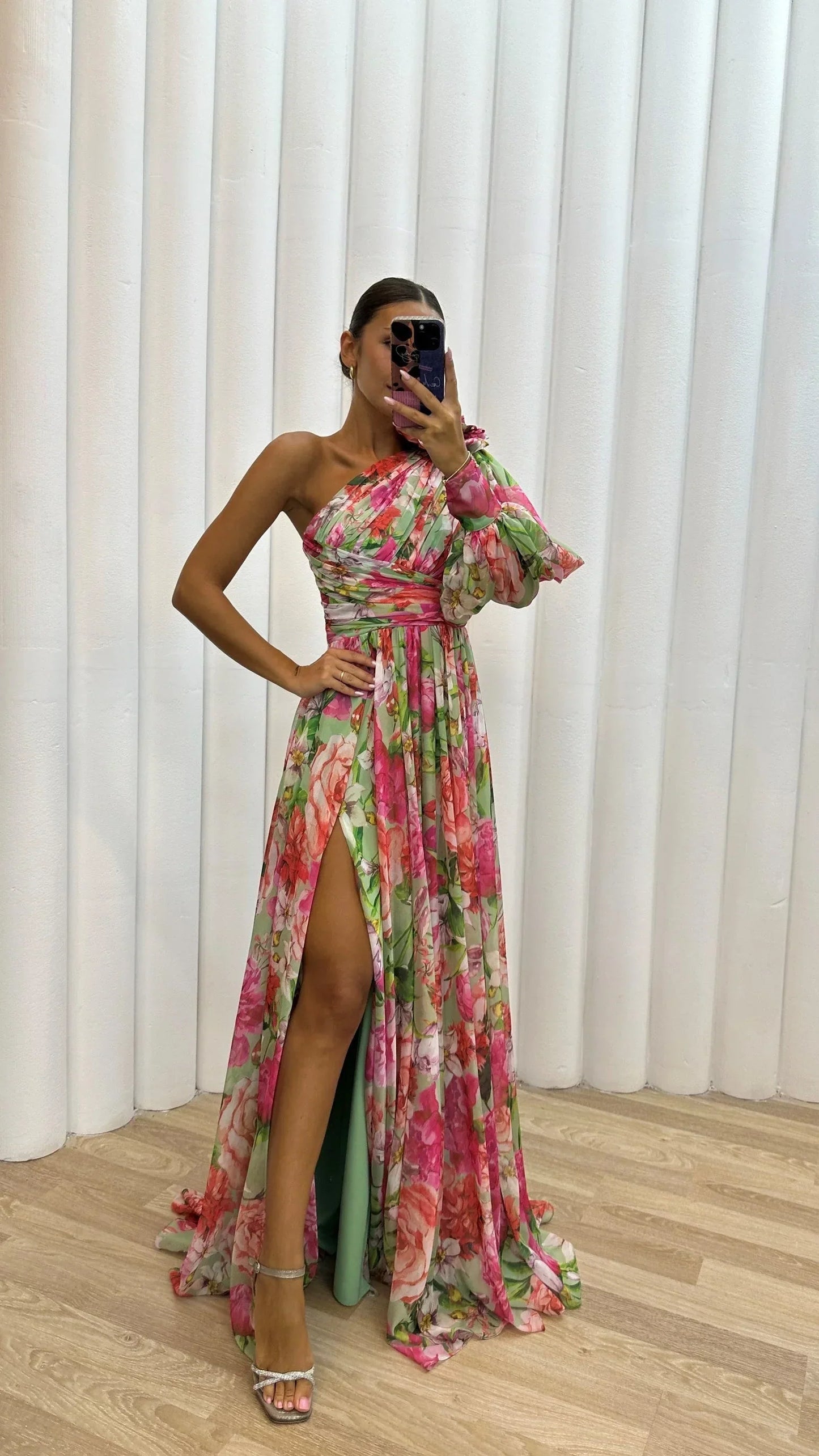 Women's One Shoulder Floral Dress