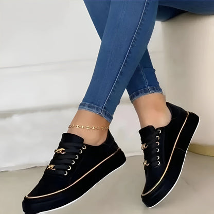 Women's Platform Sneakers Gold Chain Detail