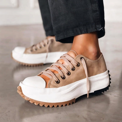 Women's Orthopedic Low Cut Sneakers Lace-Up Design