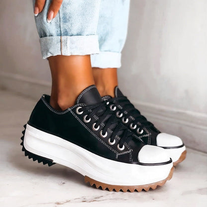 Women's Orthopedic Low Cut Sneakers Lace-Up Design - VibreMode