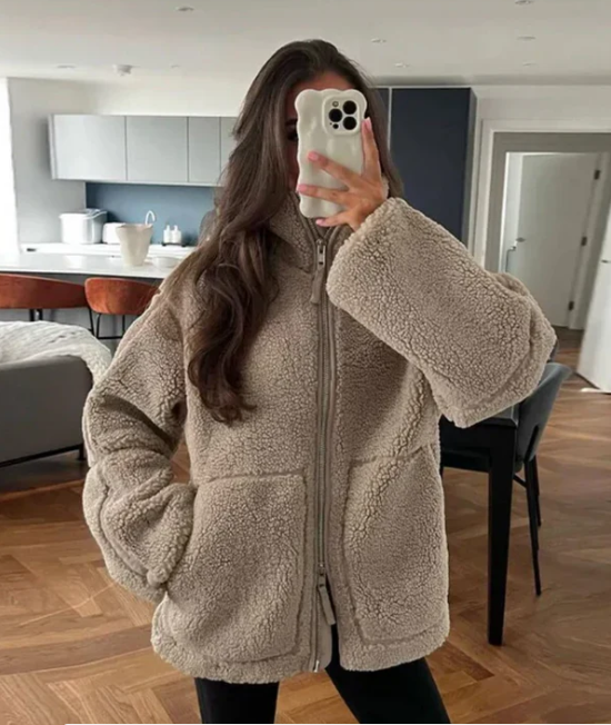 Image of Alyssa | Women's Sherpa Zip-Up Jacket