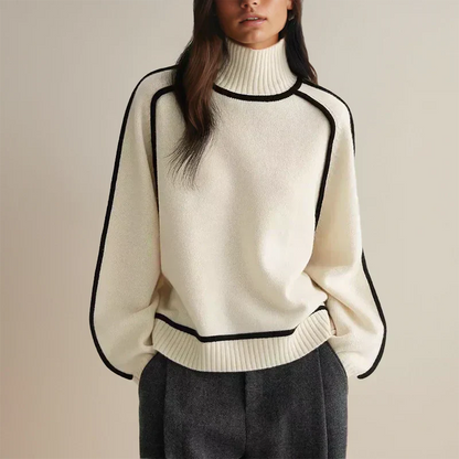 Luxurious Red Cable Knit Sweater