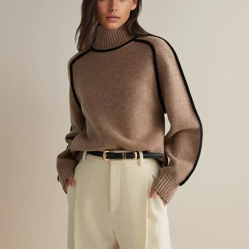 Luxurious Red Cable Knit Sweater