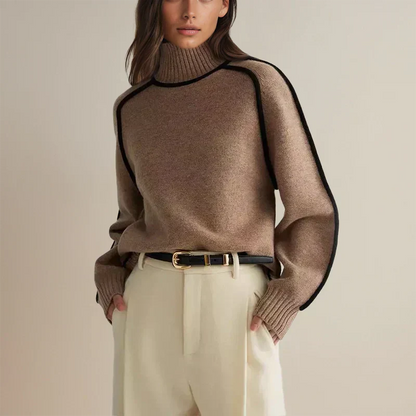 Luxurious Red Cable Knit Sweater
