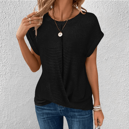 Women's Twist Front Waffle Knit Amber