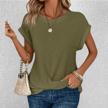Women's Twist Front Waffle Knit Amber
