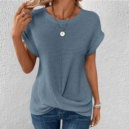 Women's Twist Front Waffle Knit Amber