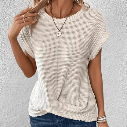 Women's Twist Front Waffle Knit Amber