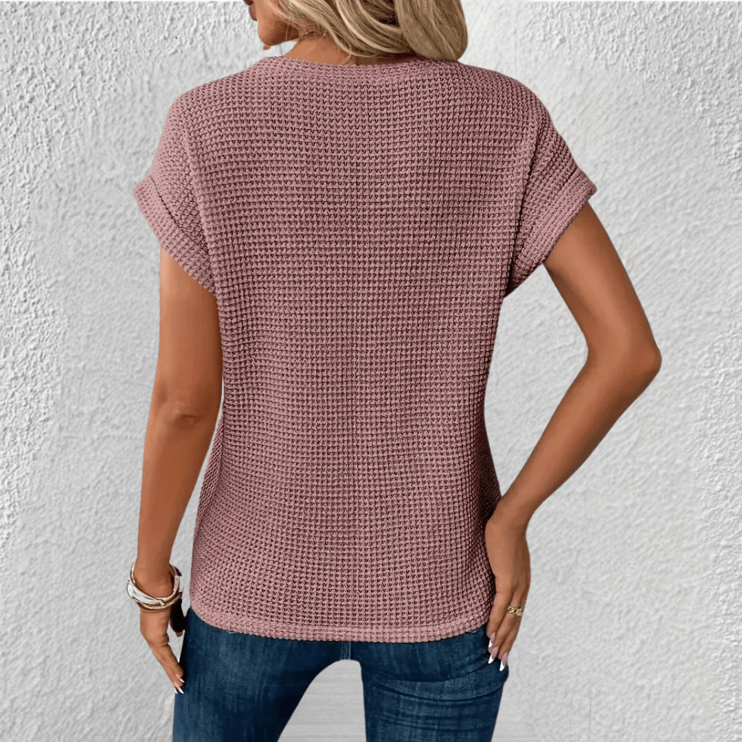 Women's Twist Front Waffle Knit Amber