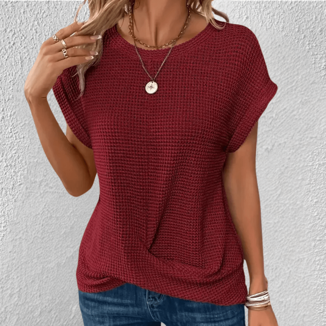 Women's Twist Front Waffle Knit Amber