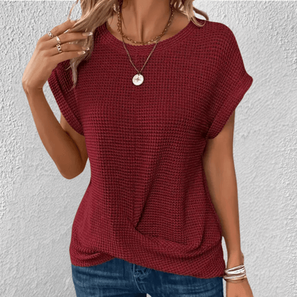 Women's Twist Front Waffle Knit Amber