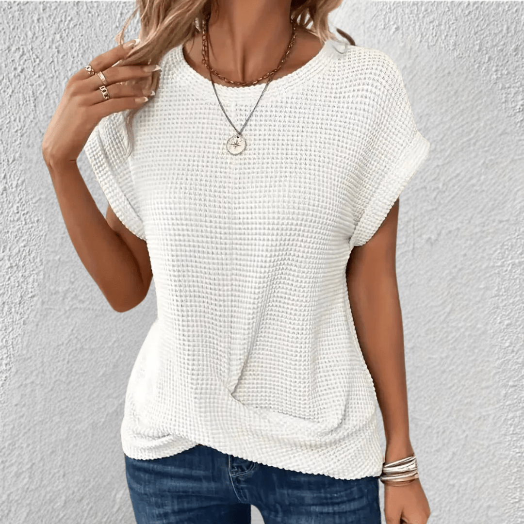 Women's Twist Front Waffle Knit Amber