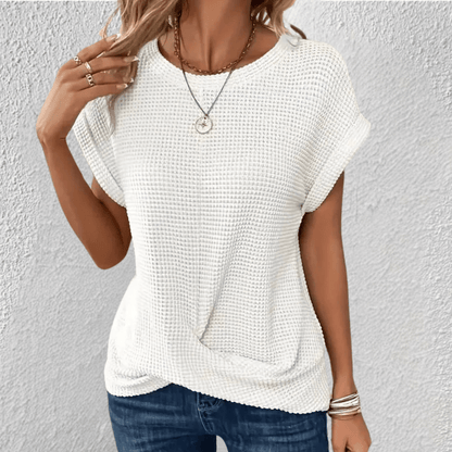 Women's Twist Front Waffle Knit Amber