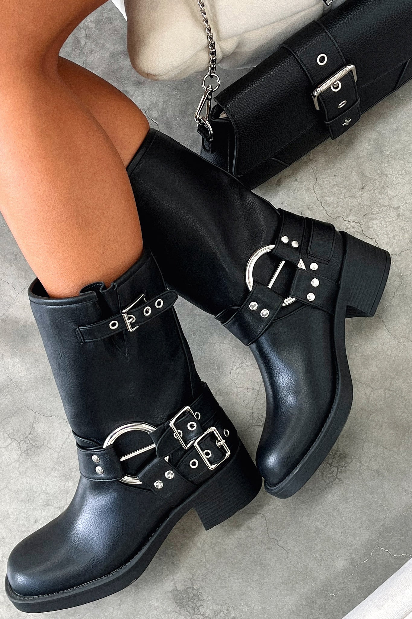 Women's Ankle Boots Block Heel Buckle Strap