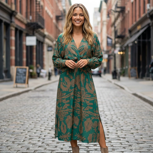 Casual Floral Knee-Length Day Dress - VibreMode