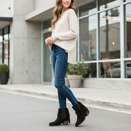 Trendy Cowboy Ankle Boots - VibreMode