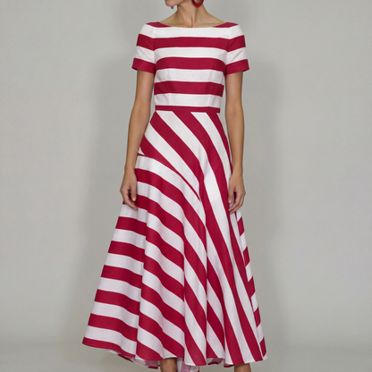Ladies' Casual Vertical Stripe Summer Dress