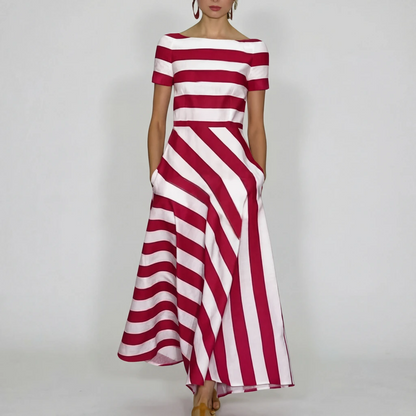 Ladies' Casual Vertical Stripe Summer Dress