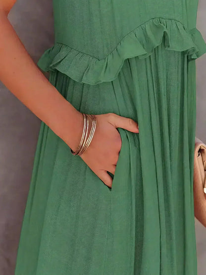 Image of Ariel | Women's Sleeveless Tiered Maxi Dress